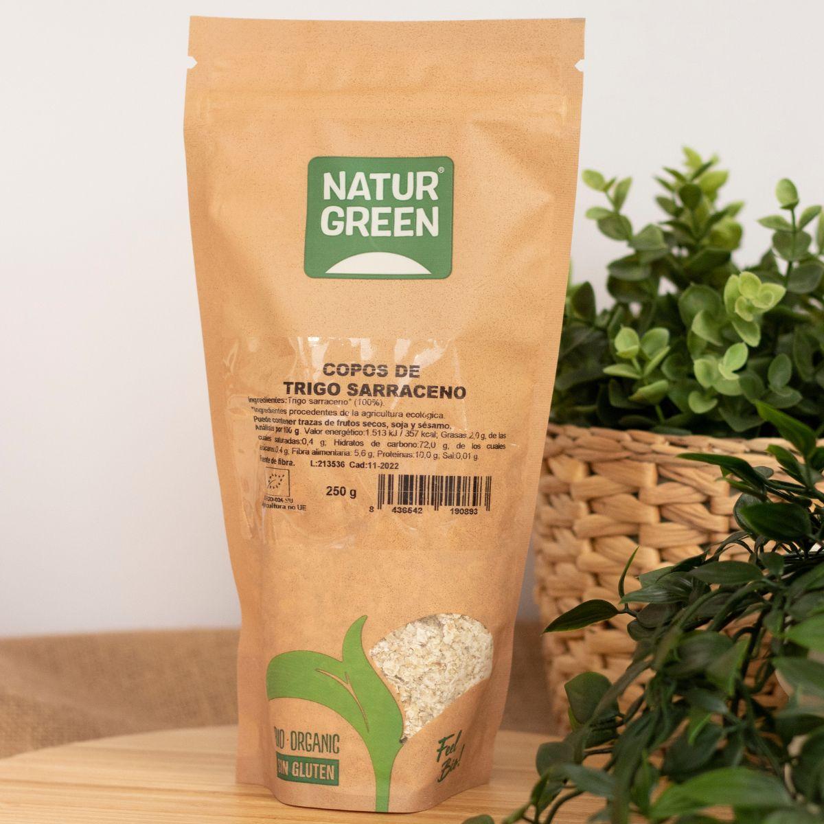 Glutenvrije biologische boekweitvlokken Naturgreen, 250 g