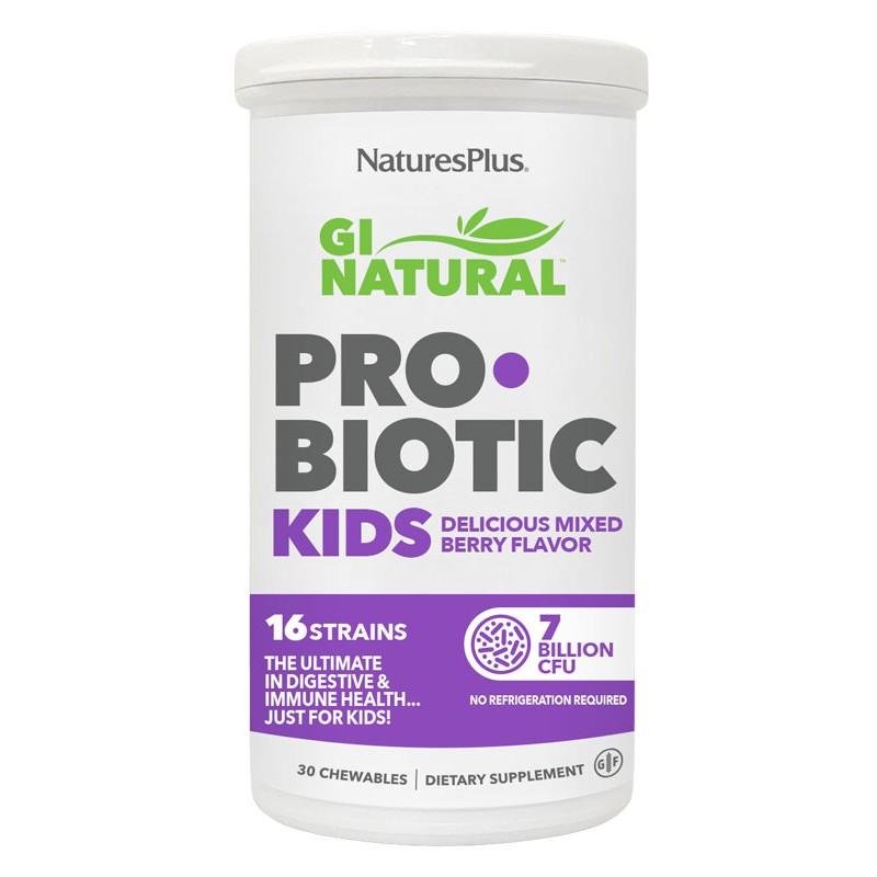 Probiótico Gi natural niños Nature's Plus 30 comprimidos