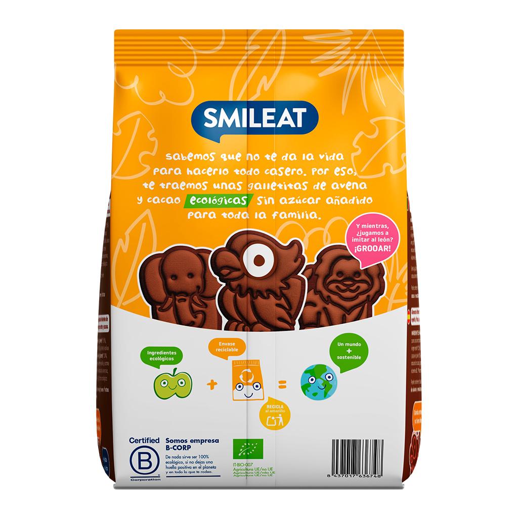 Opakowanie 12 sztuk ciastek orkiszowych, owsianych i kakaowych ECO 220 g Smileat