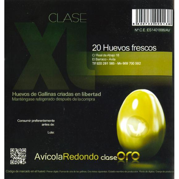 20x XL biologische gouden eieren Granja Redondo