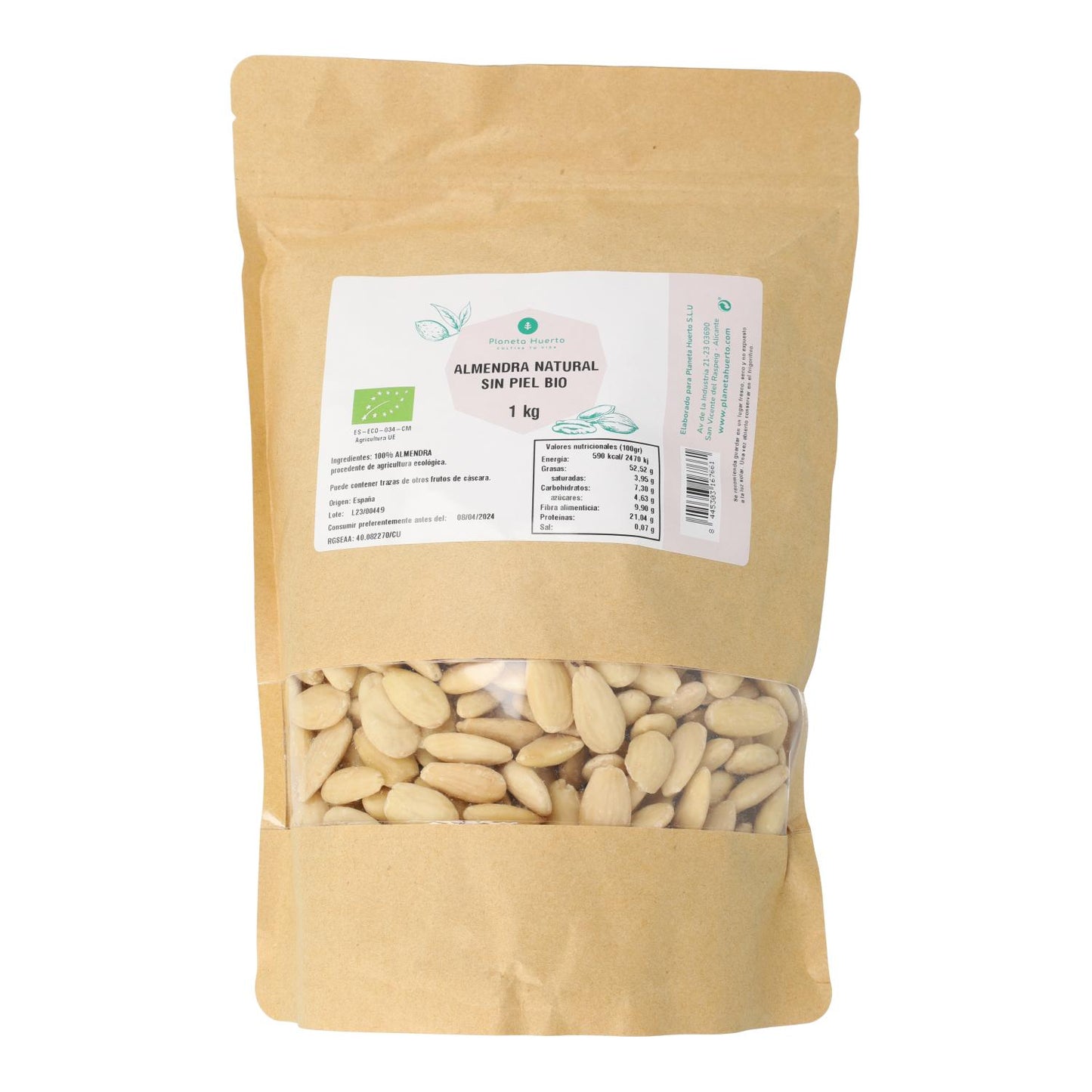 Geblancheerde amandelen ECO Planeta Huerto 1 kg