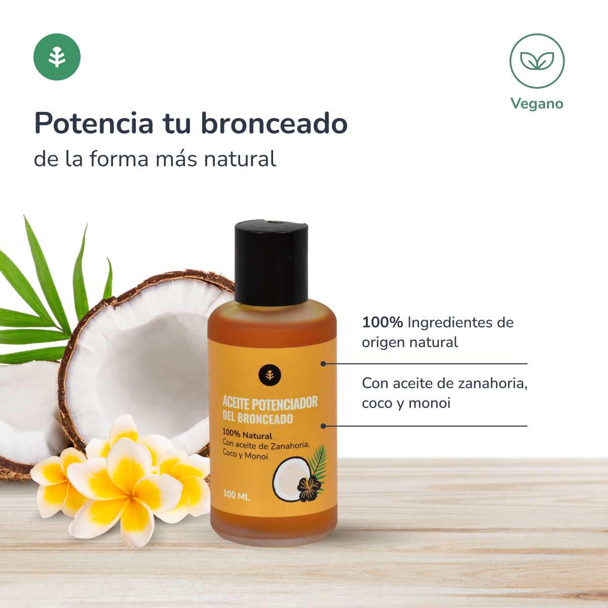Natürliches Bräunungsöl Planeta Huerto 100 ml