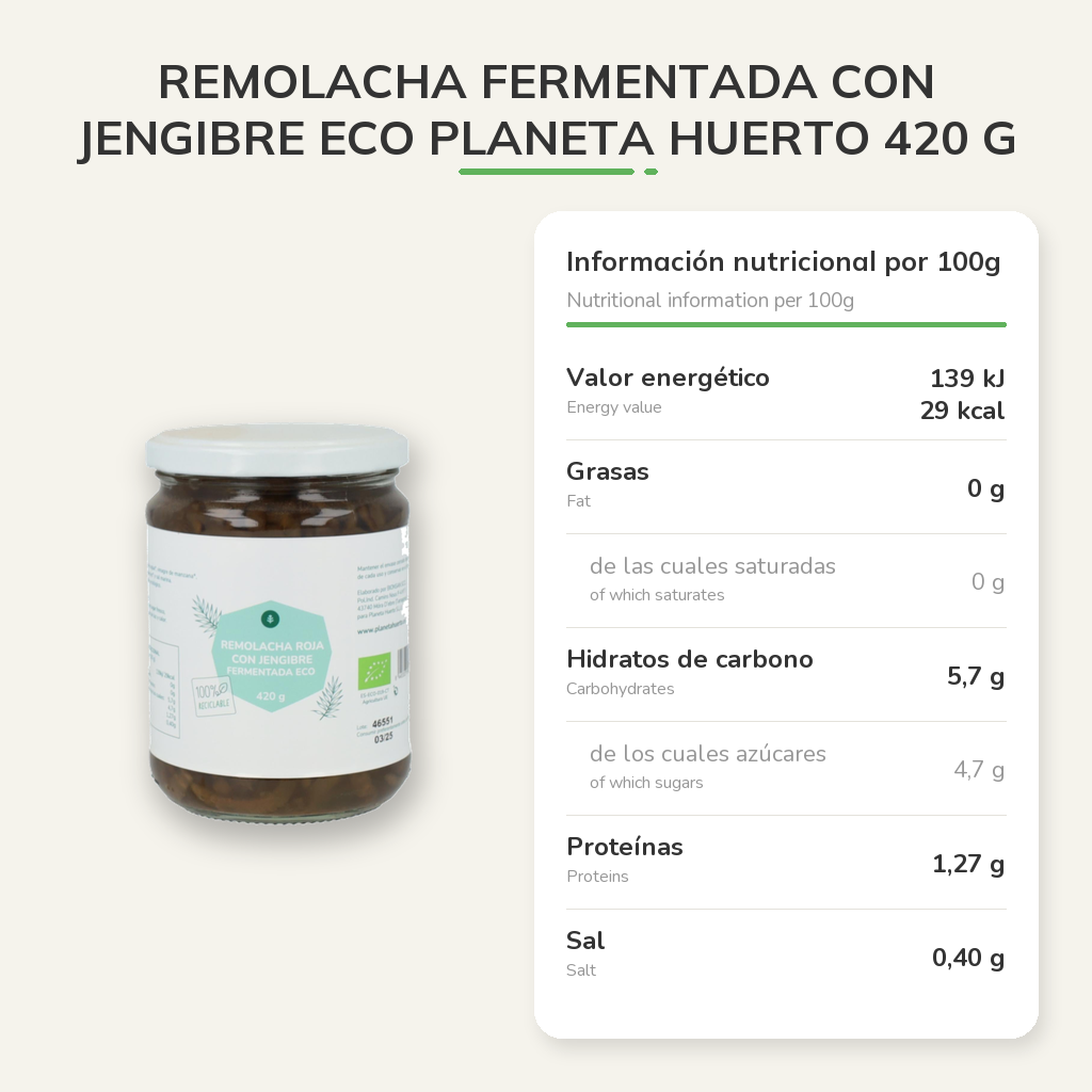 Información nutricional