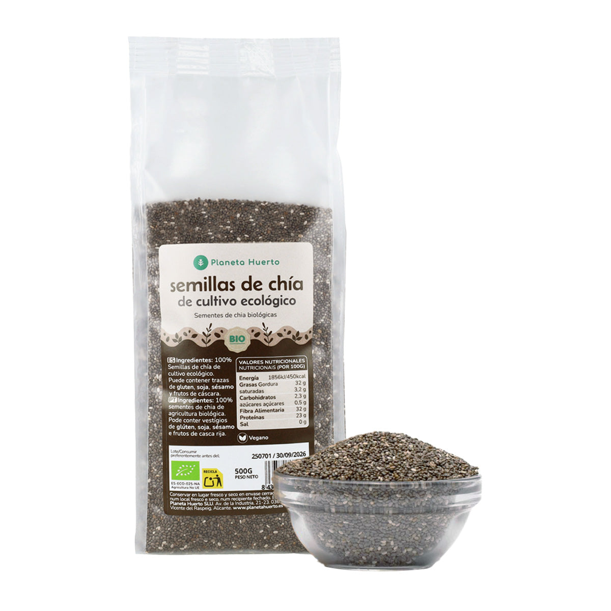 Opakowanie 2x ECO Planet Garden ECO nasiona chia 500 g