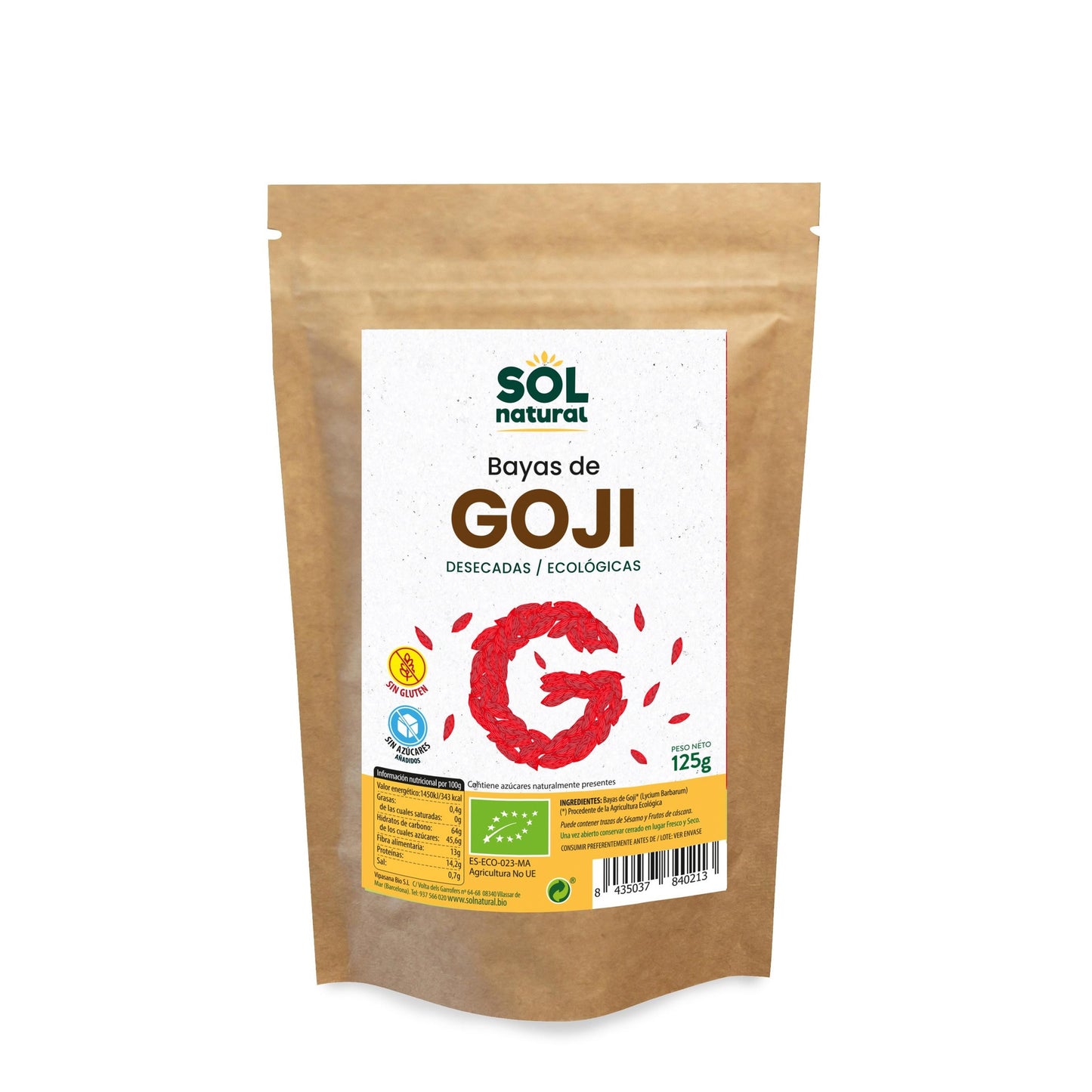 Bacche di goji biologiche Sol Natural 125 g