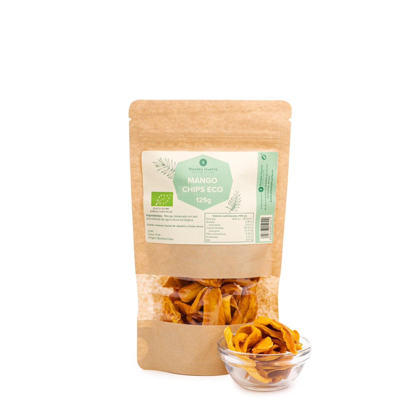 Gedroogde mangochips ECO Planeta Huerto 125 g