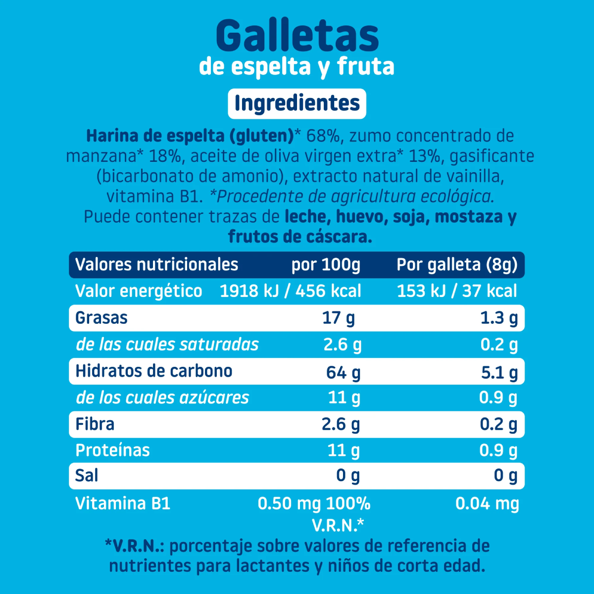 Pack 12x Galletas infantiles ECO de espelta con manzana Smileat, 220g