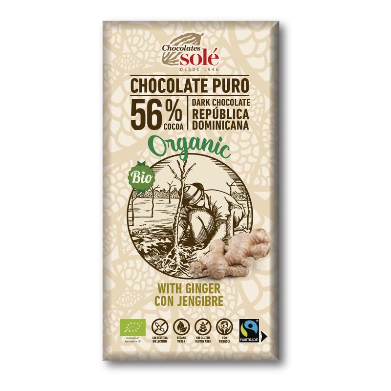 Chocolat noir au gingembre Bio Solé 100 g