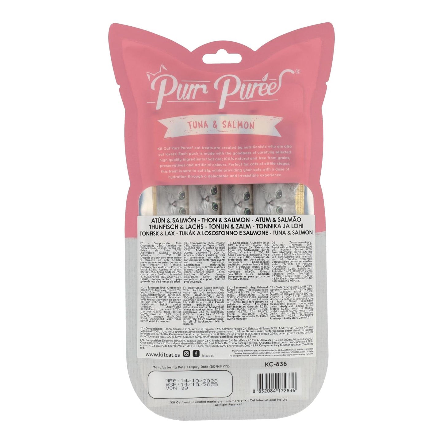 Cat PurrPuree-set - Tonijn en zalm 60 g Romige snack voor katten