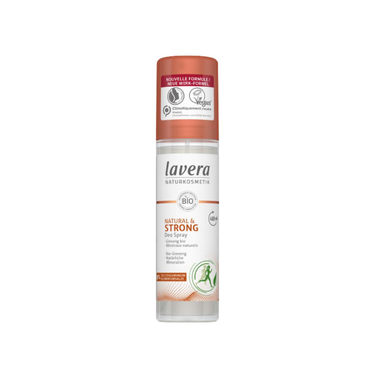 Deodorantspray 48h+ strong och naturlig, Lavera 75 ml