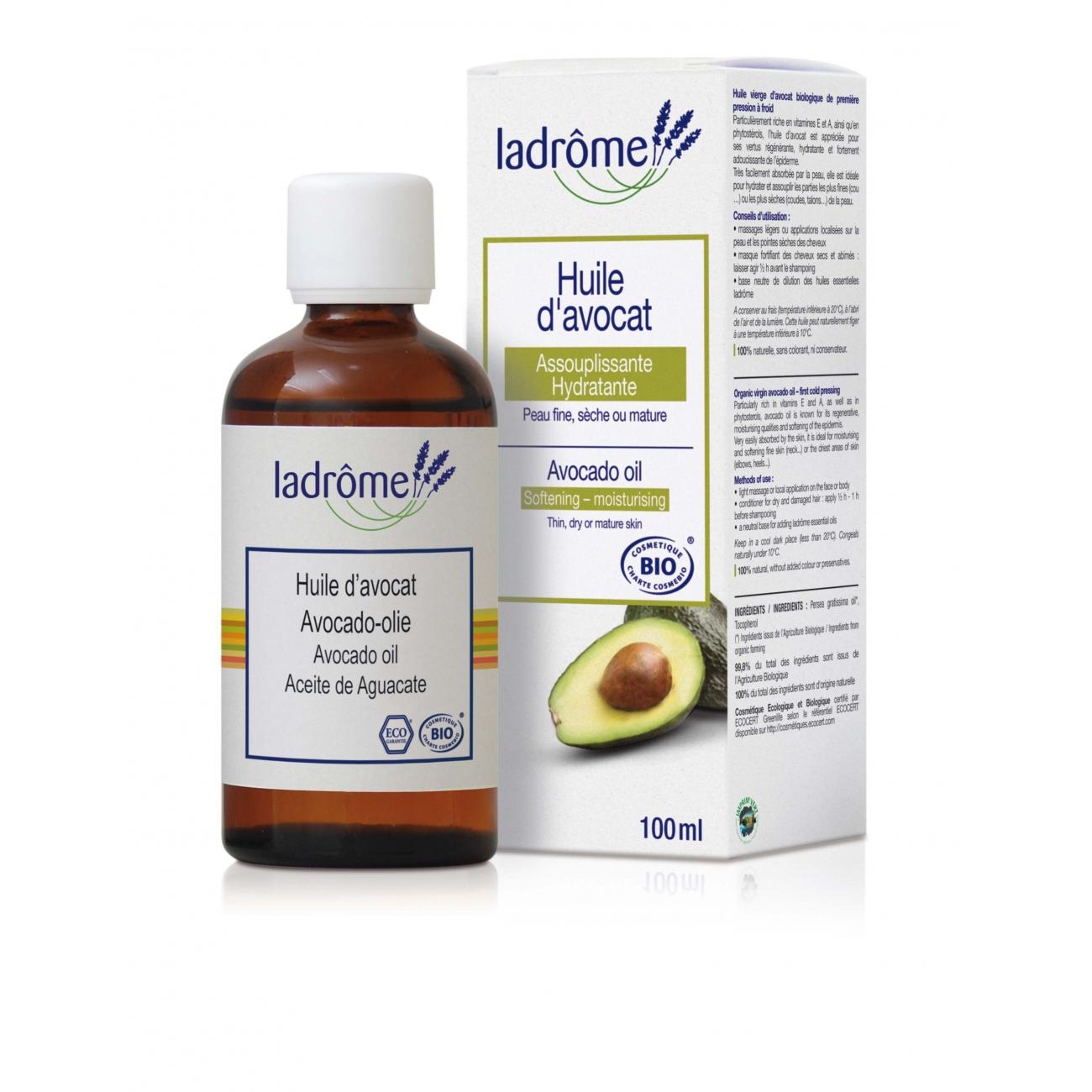 Huile d'avocat pour massage Ladrôme, 100 ml