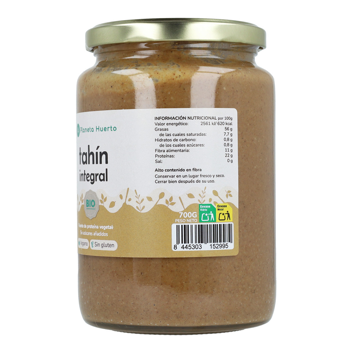 Pack 6x Tahin Integral ECO Planeta Huerto 700 g