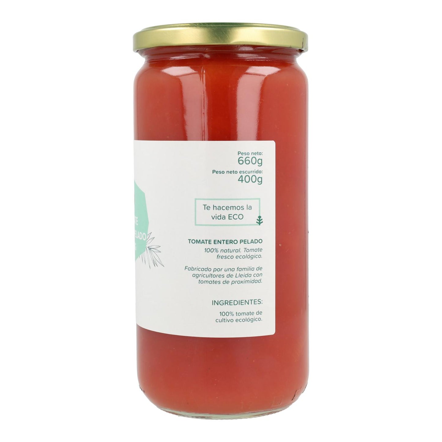 Tomate pelée entière ECO Planeta Huerto 660 g