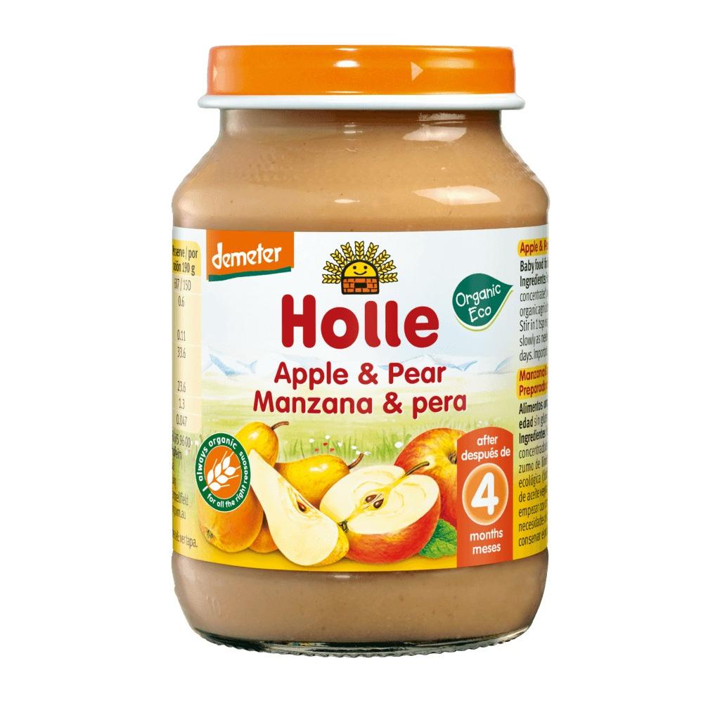 ECO-potje appel en peer +4 maanden Holle 190 g