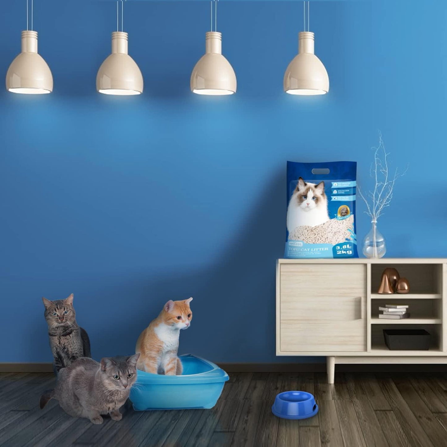 Arena para gatos de tofu biodegradable Nobleza 3,8 L