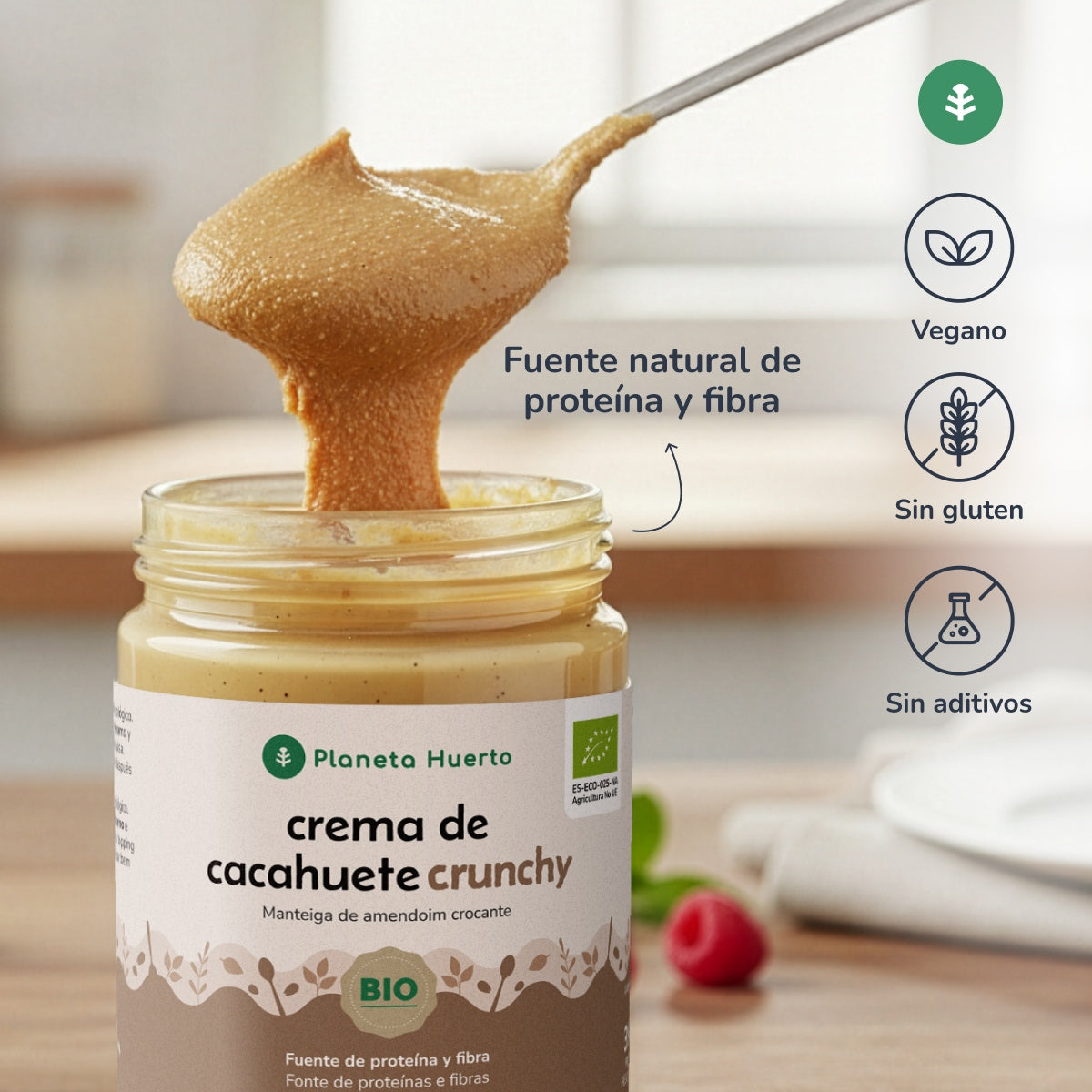 Crunchy pindakaas ECO Planeta Huerto 350 g