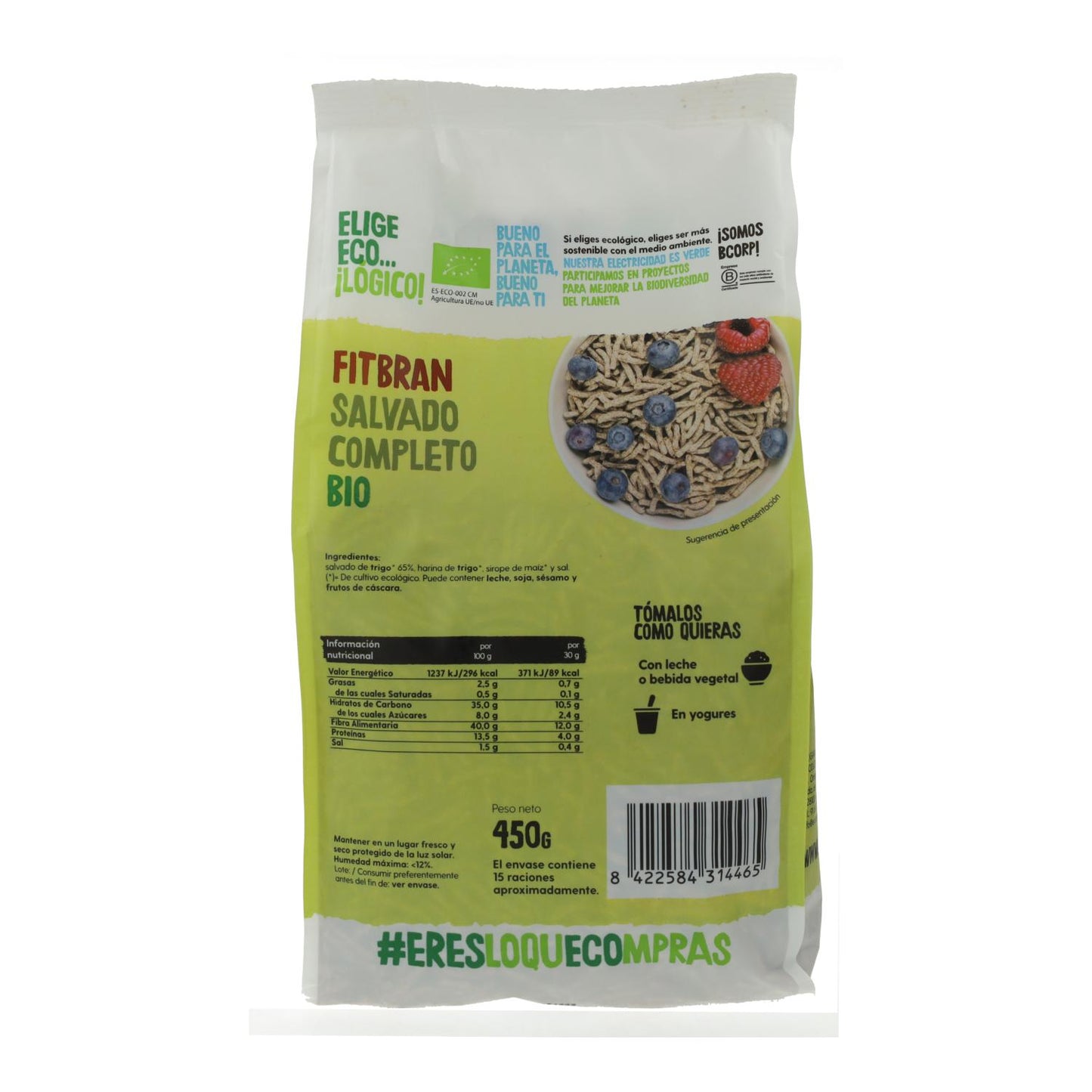 FitBran Biologische volkoren zemelen Ecocesta 450 g