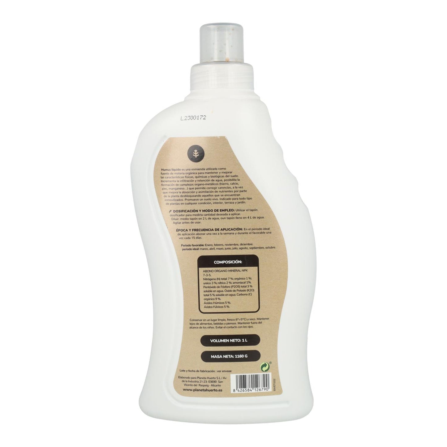 Pack 6xNatural Liquid Humus Planet Vegetable Garden 1 Liter