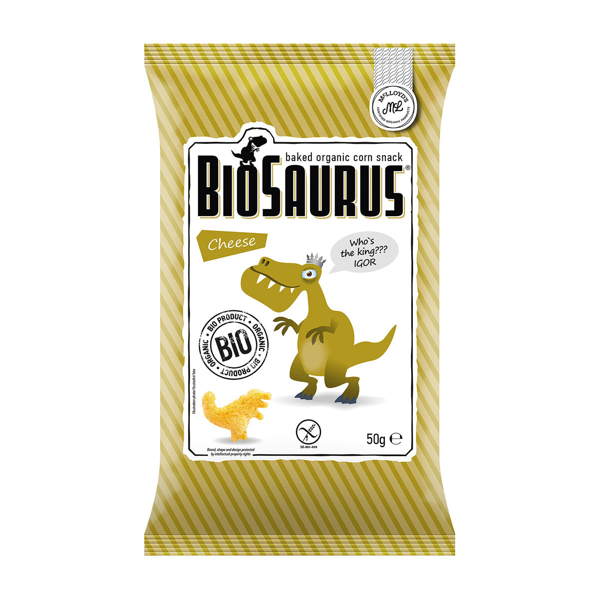 Bio-Mais-Snacks mit Käse, Biosaurus 50 g