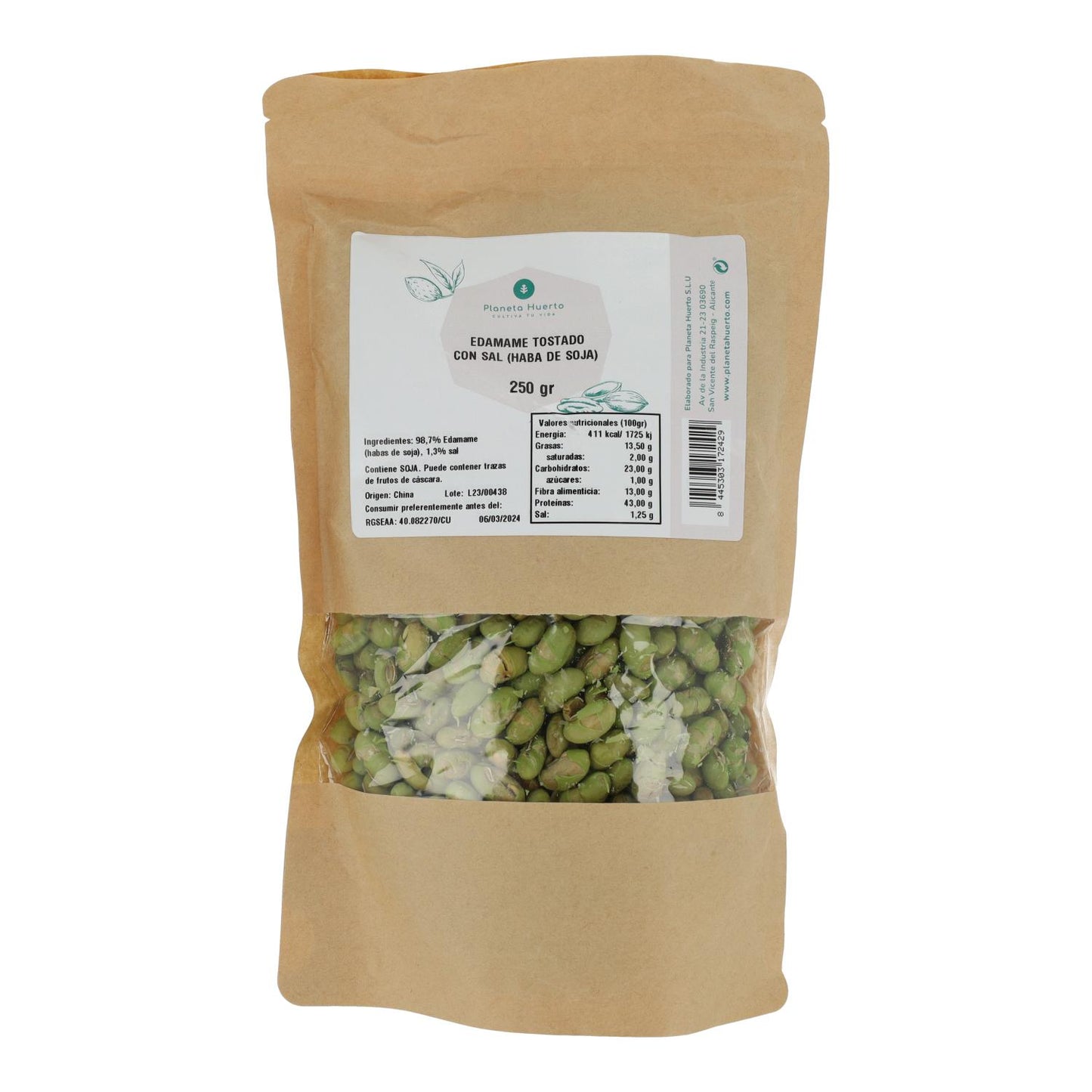 Geröstete und gesalzene Edamame Planeta Huerto 250gr