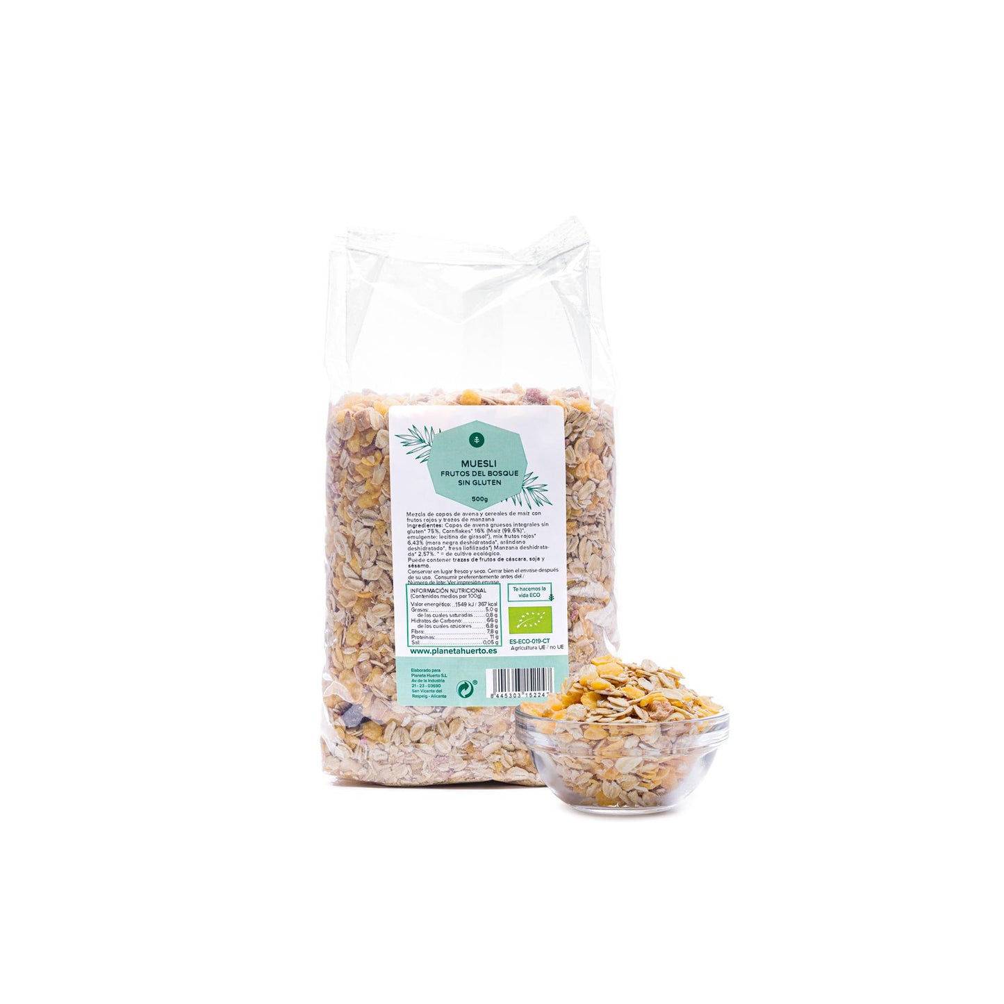 Gluten-free Muesli Fruits of the forest ECO Planeta Huerto 500 g