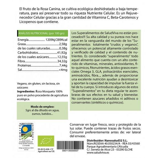 Bio rozenbottelpoeder Salud Viva 125 g