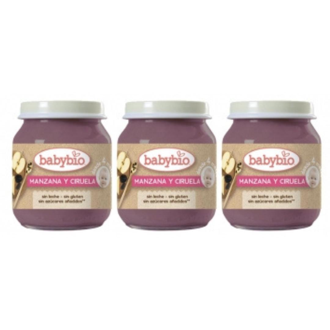 PROMO Pack 3x Apple and Plum Jars, 130 g. Babybio