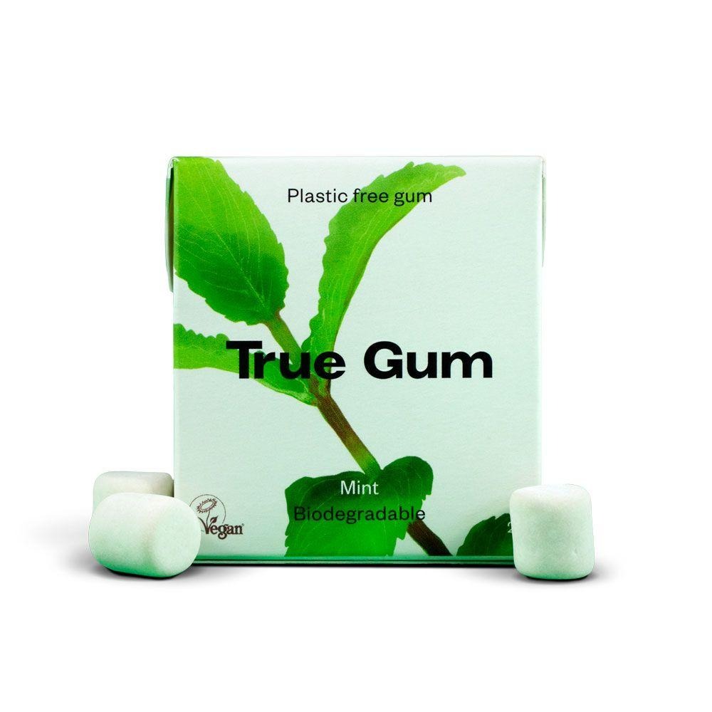 Pack 24x Chewing-gums sans plastique à la menthe fraîche True Gum 21 g