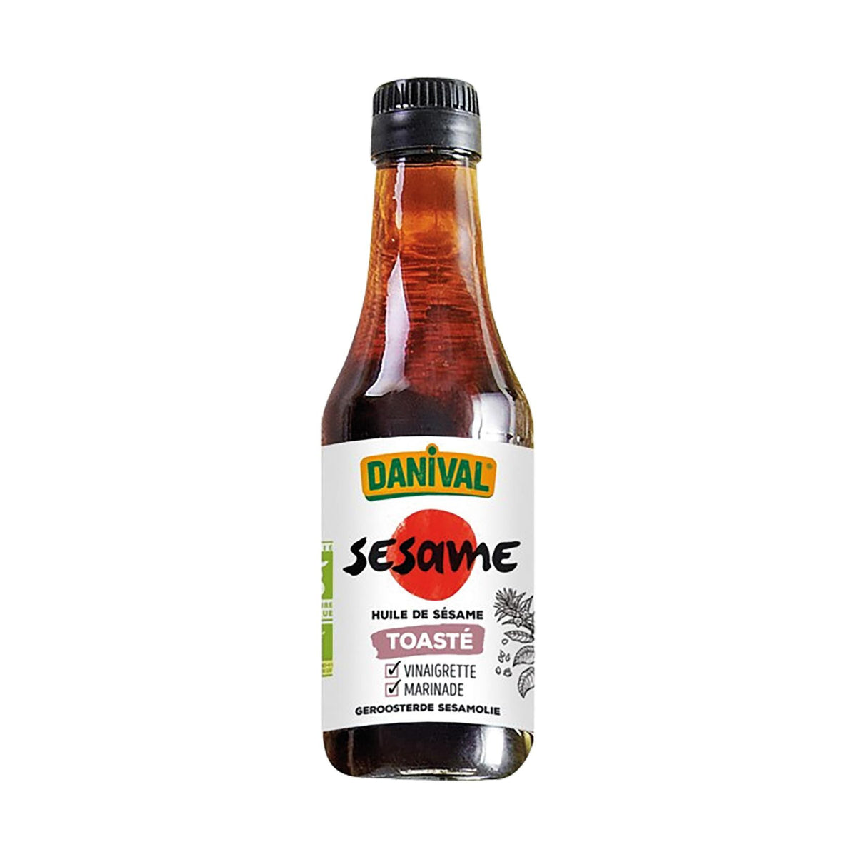 Huile de sésame grillé BIO, DANIVAL, 250 ml