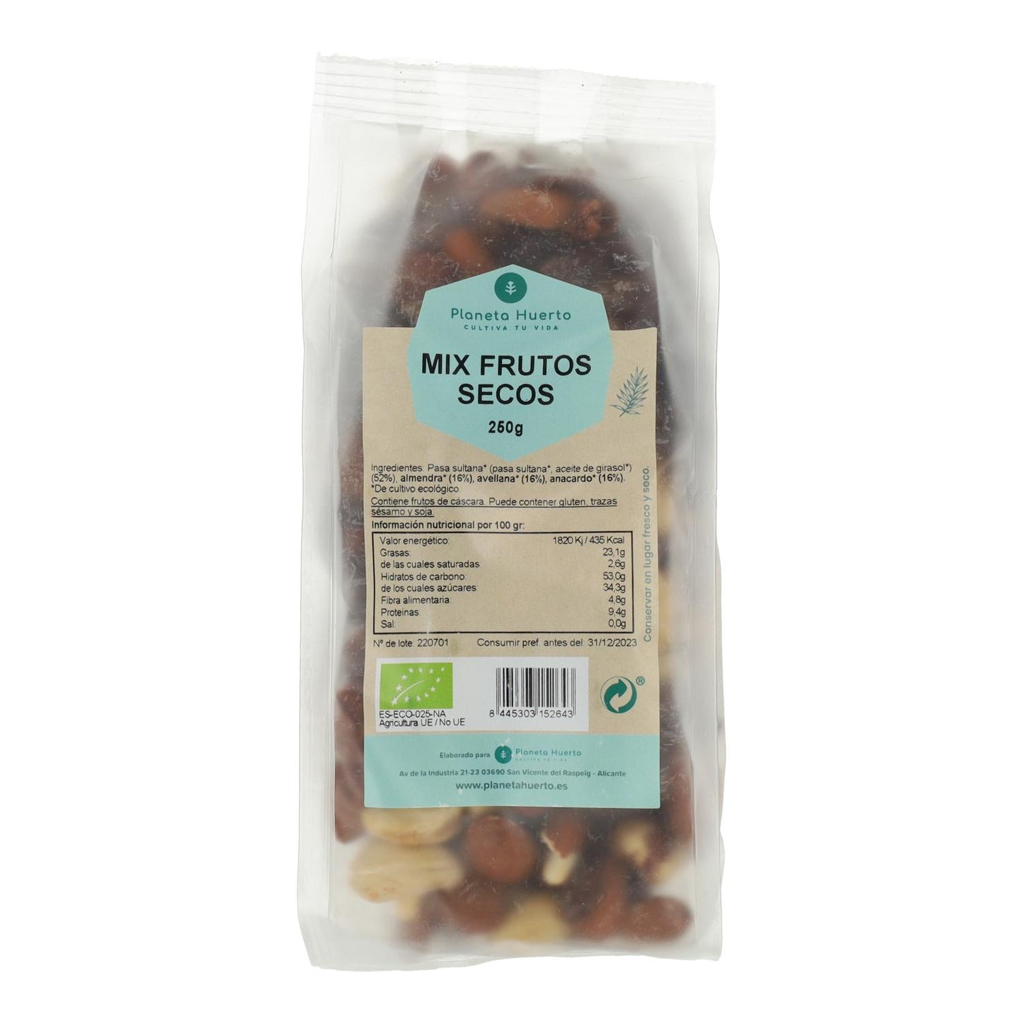 Mix van gedroogde vruchten ECO Planeta Huerto 250 g