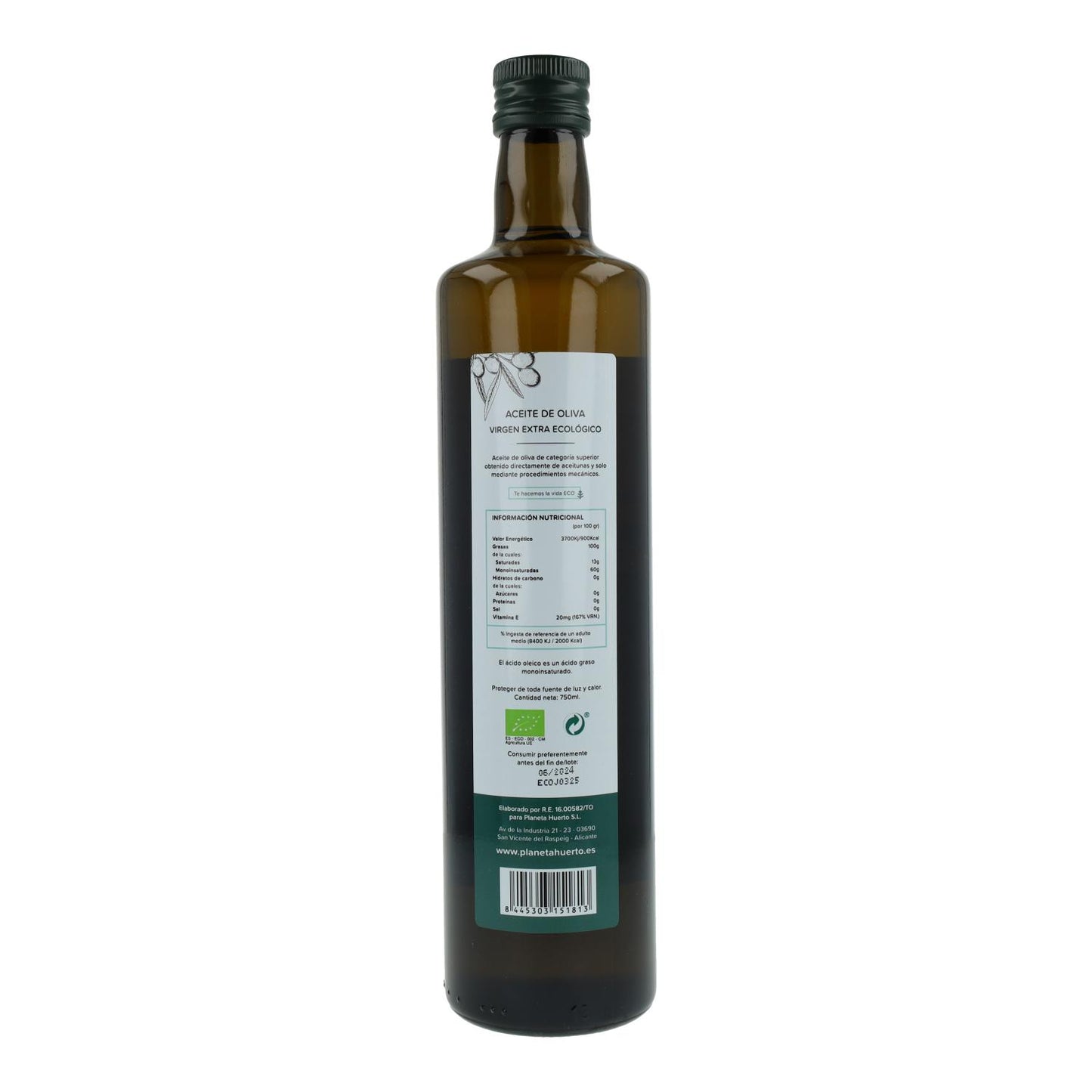 Extra Virgin Olive Oil ECO Planeta Huerto 750 ml