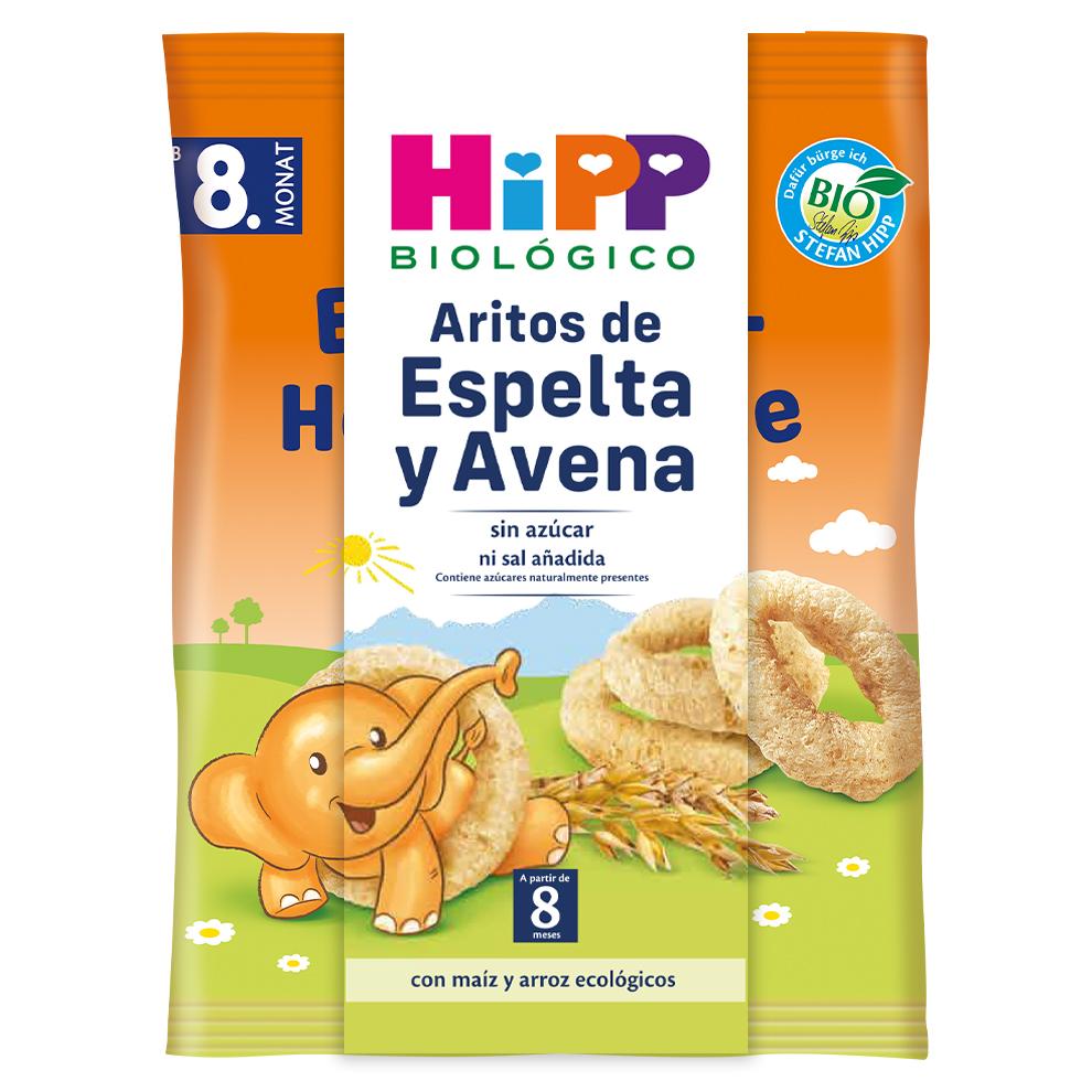 Confezione da 3 snack biologici per bambini con avena e farro +8 mesi HiPP 30 g