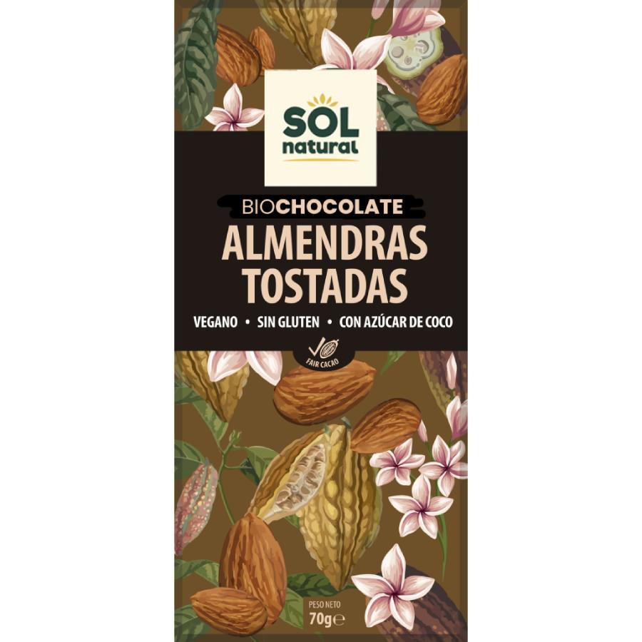 Cioccolato con mandorle tostate BIO Sol Natural 70 g