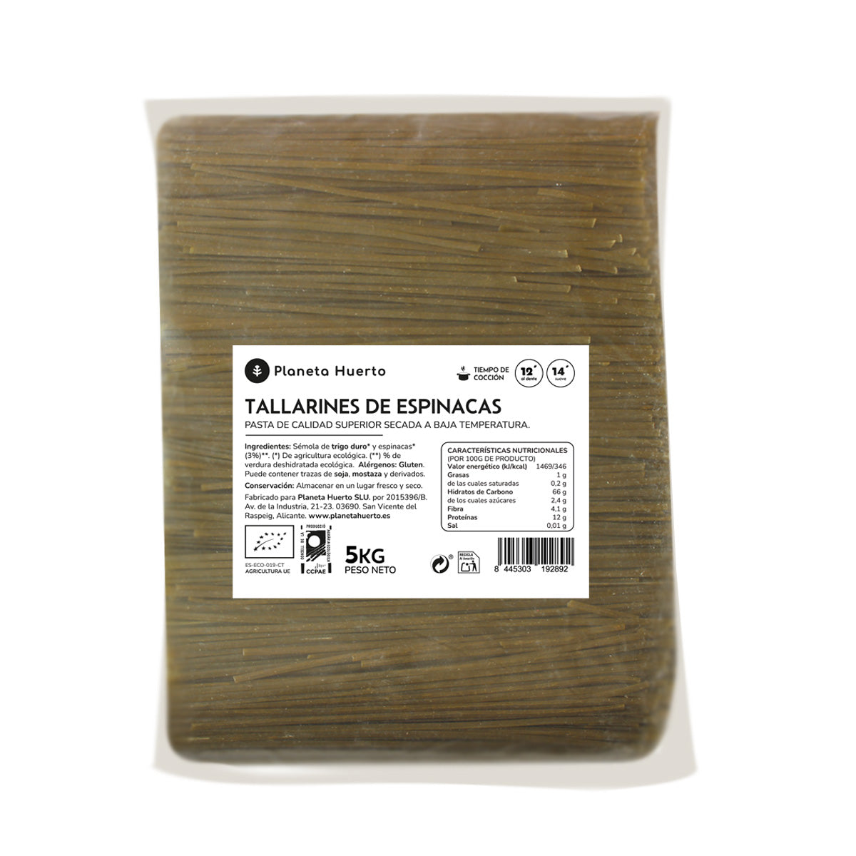 Tagliatelles aux épinards ECO Planeta Huerto 5 kg