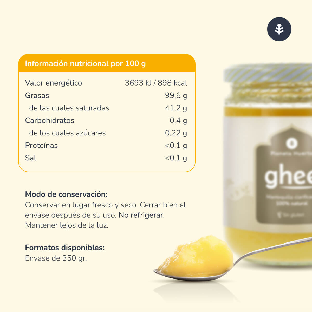 Opakowanie 2x masło klarowane Ghee ECO Planet Orchard 350 gr