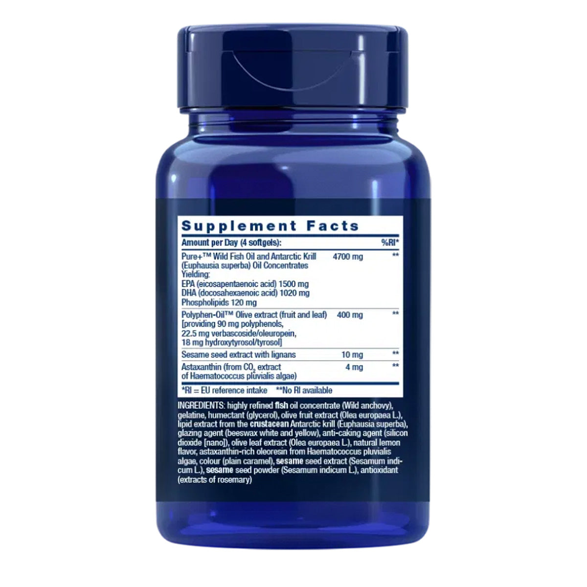 Super Omega-3 EPA/DHA fiskolja, sesamlignaner och olivtextrakt, Life Extension 120 kapslar