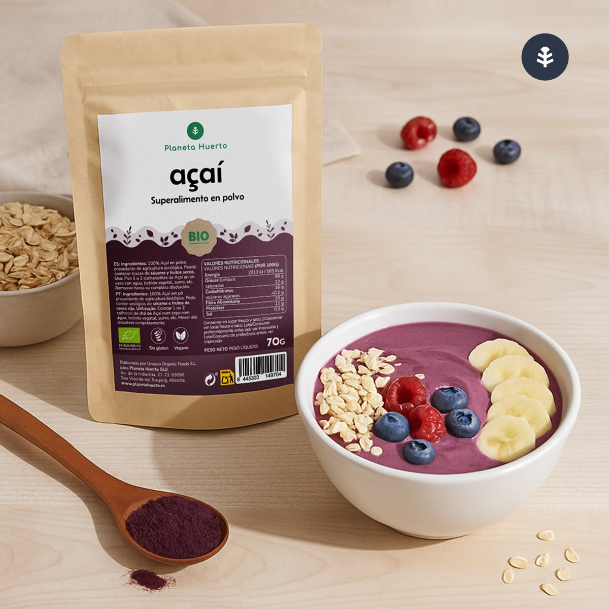 Açaí-Pulver ECO Planeta Huerto 70 gr
