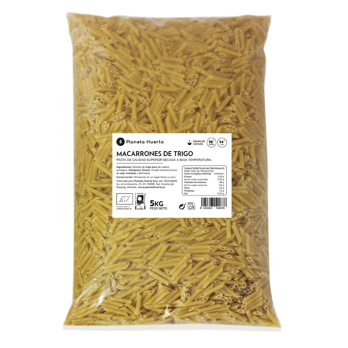 Biologische tarwepasta Planeta Huerto 5 kg