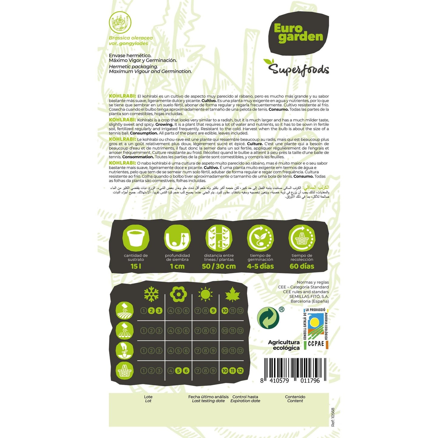 Graines de chou-rave Kohlrabi Superschmelz bio Vitalfoods