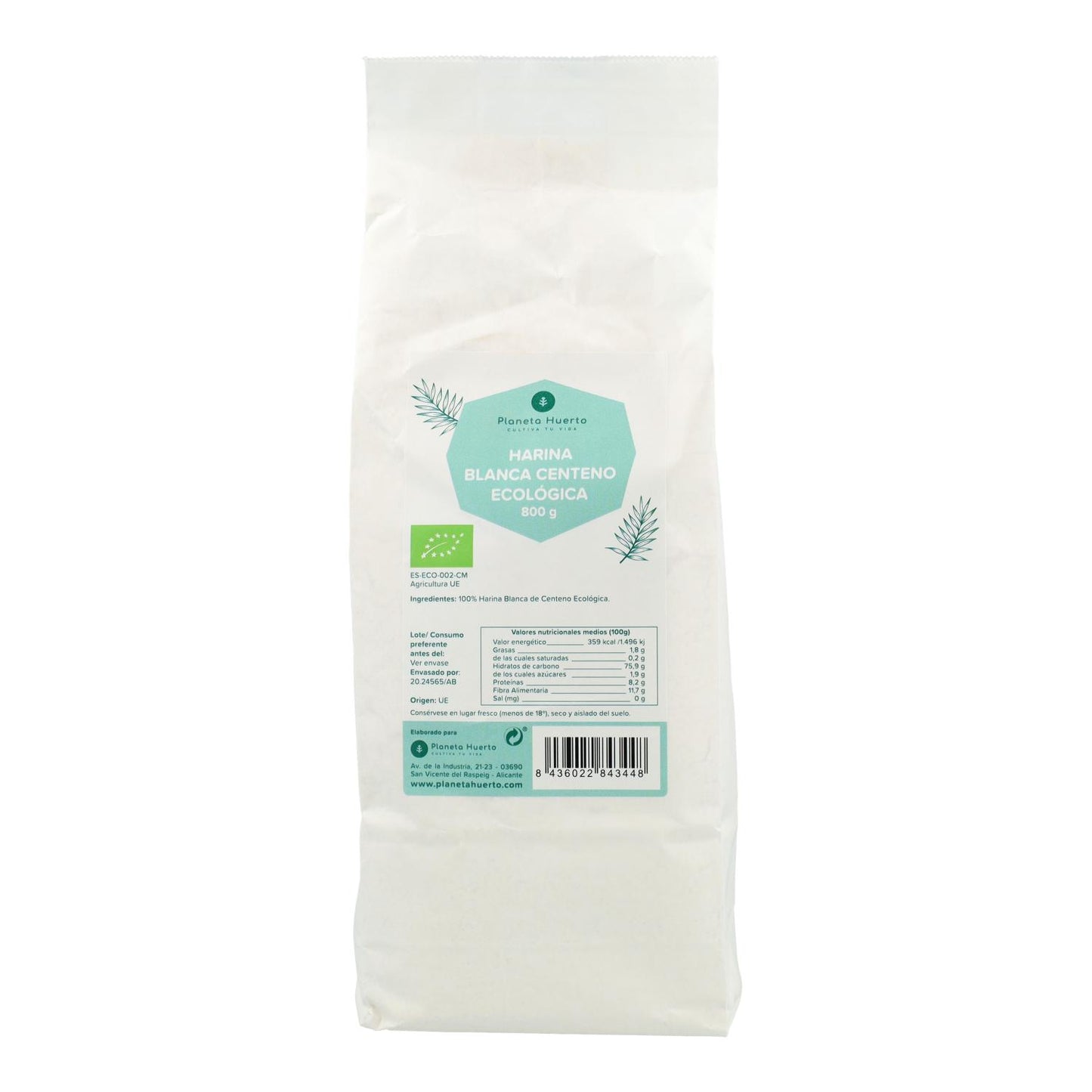 Harina Blanca de Centeno Eco Planeta Huerto 800 g
