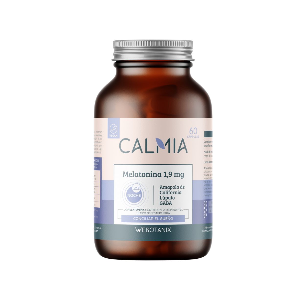 Calmia Noche Mélatonine 1,9 mg WeBotanix 60 gélules