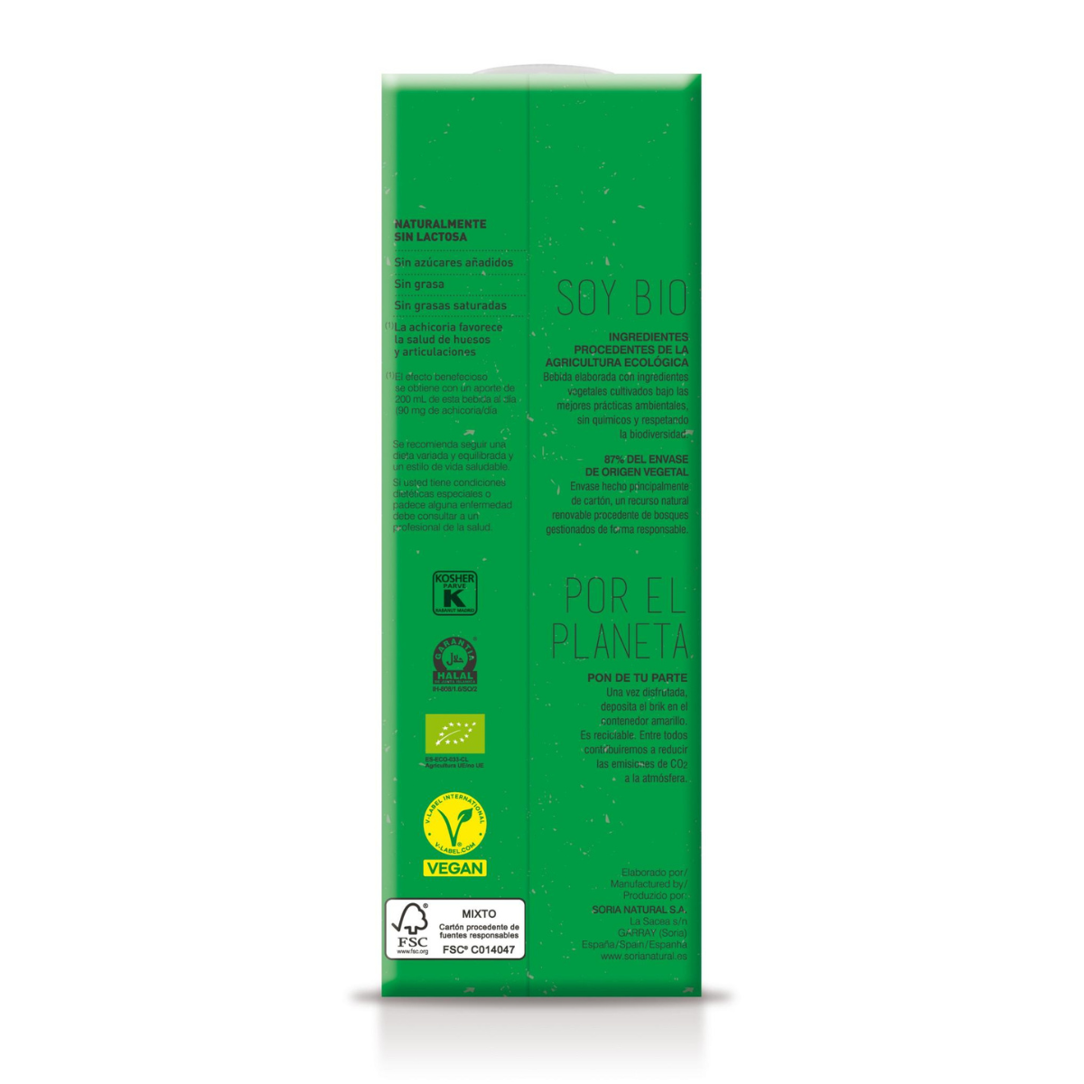 Biologische haverdrank voor de botten Soria Natural 1 L