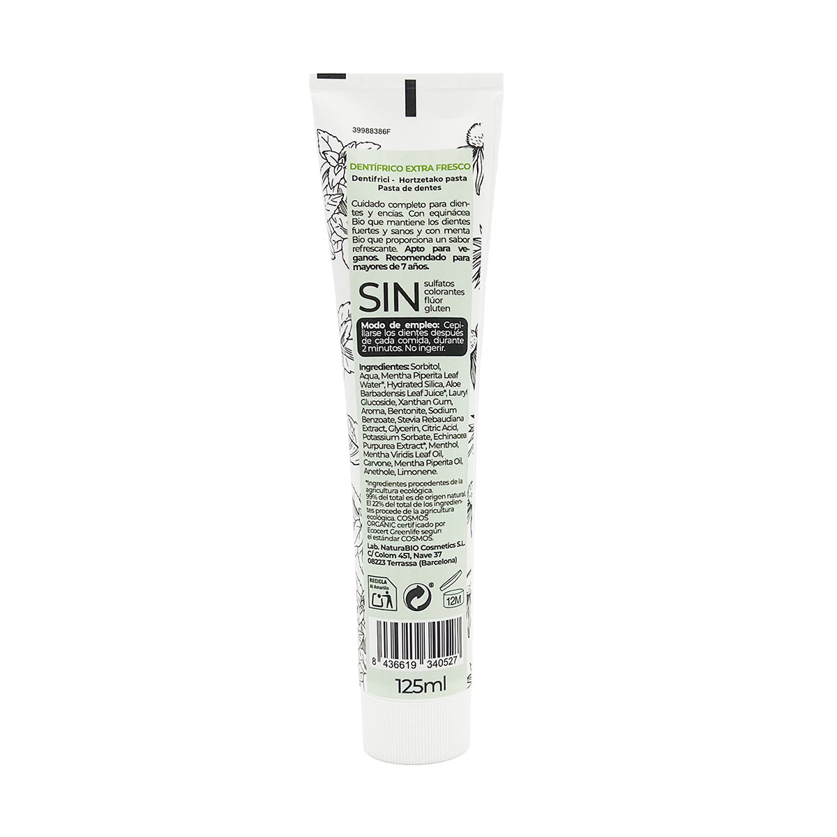 Dentifrice extra frais Échinacée & Menthe BIO, NuturaBio Cosmetics, 125 ml