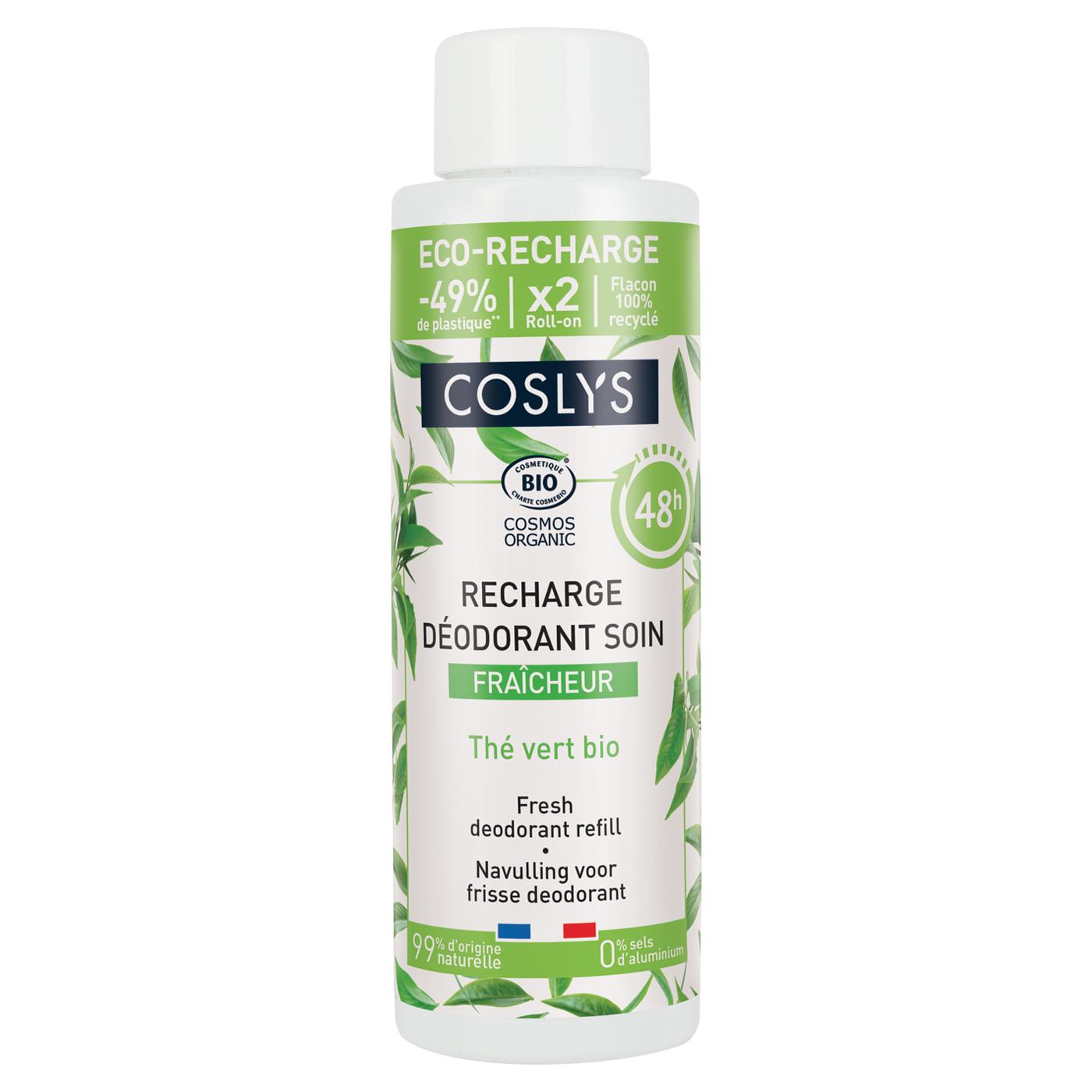 Navulling deodorant met groene thee en aloë vera Coslys 100 ml