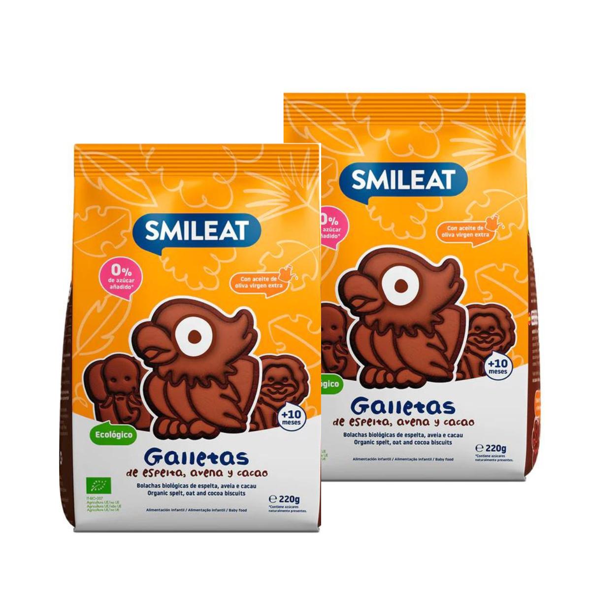 Zestaw 2 x Ciastka orkiszowe, owsiane i kakaowe ECO 220 g Smileat