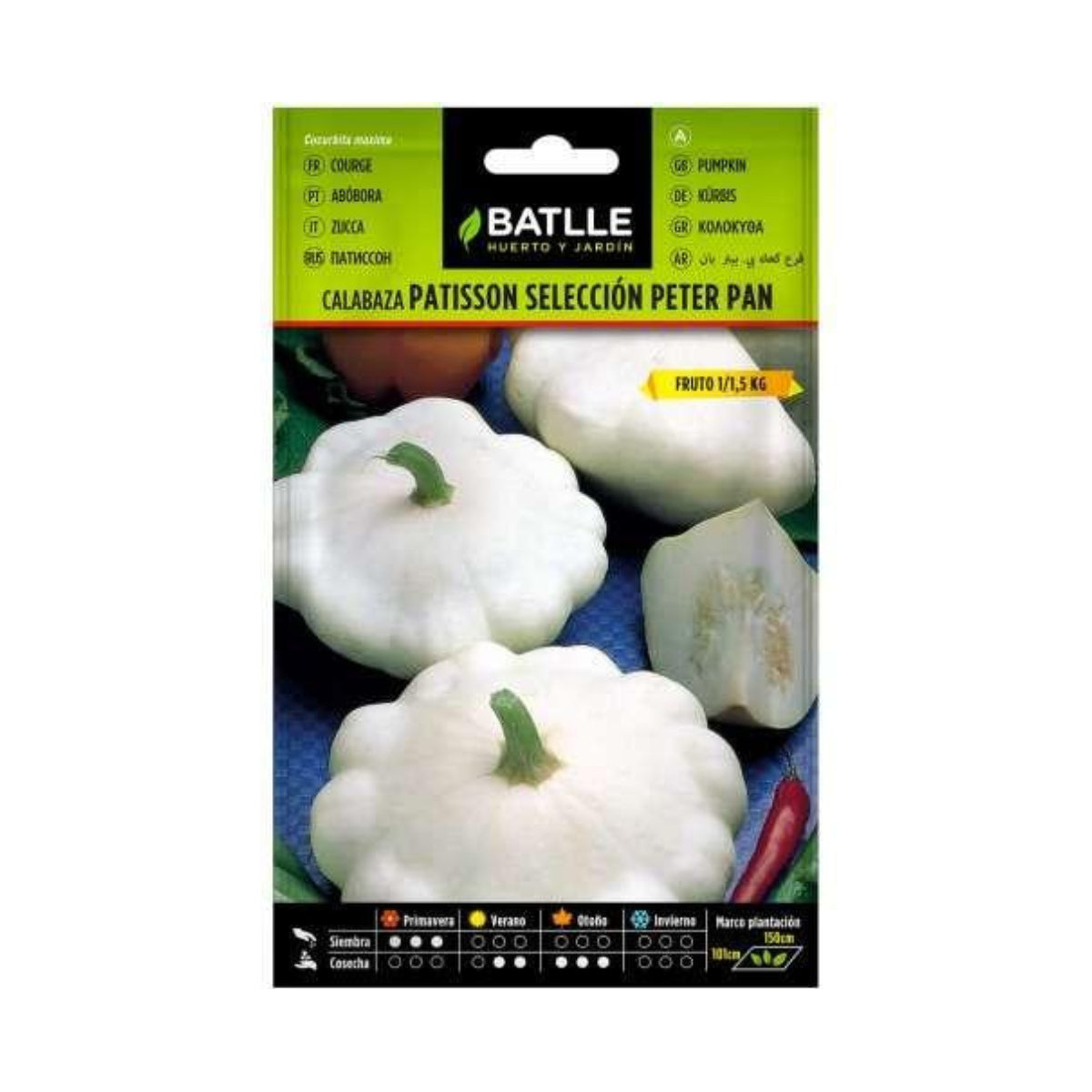 Pâtisson-kurbitsfrön, vita Peter Pan Batlle