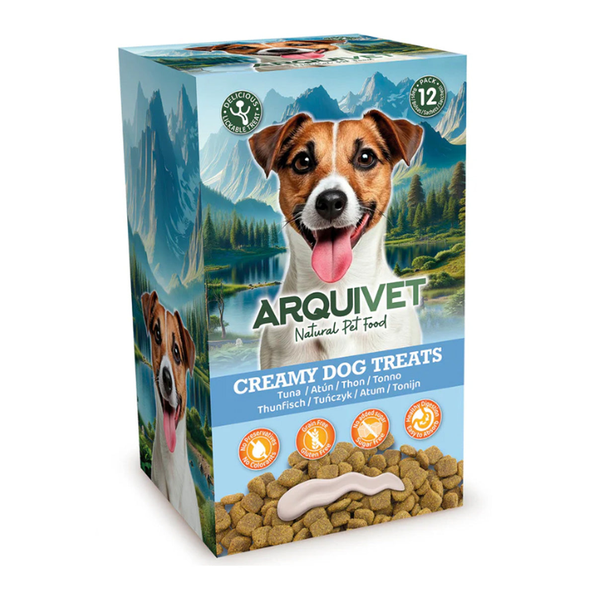 Vloeibare snack Creamy voor honden met tonijn Arquivet (5 zakjes van 15 g)