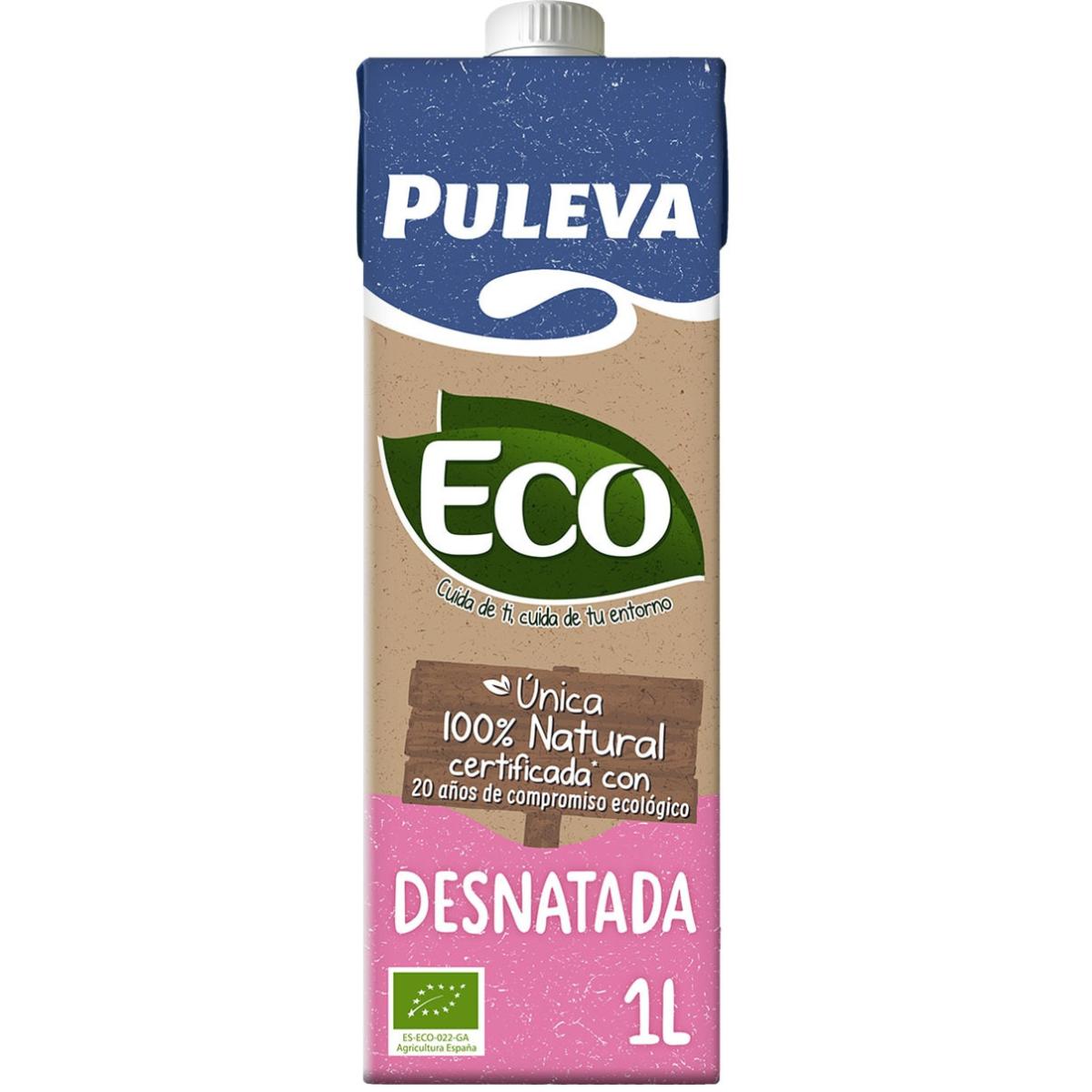 Leche Desnatada ecológica Puleva, 1 L