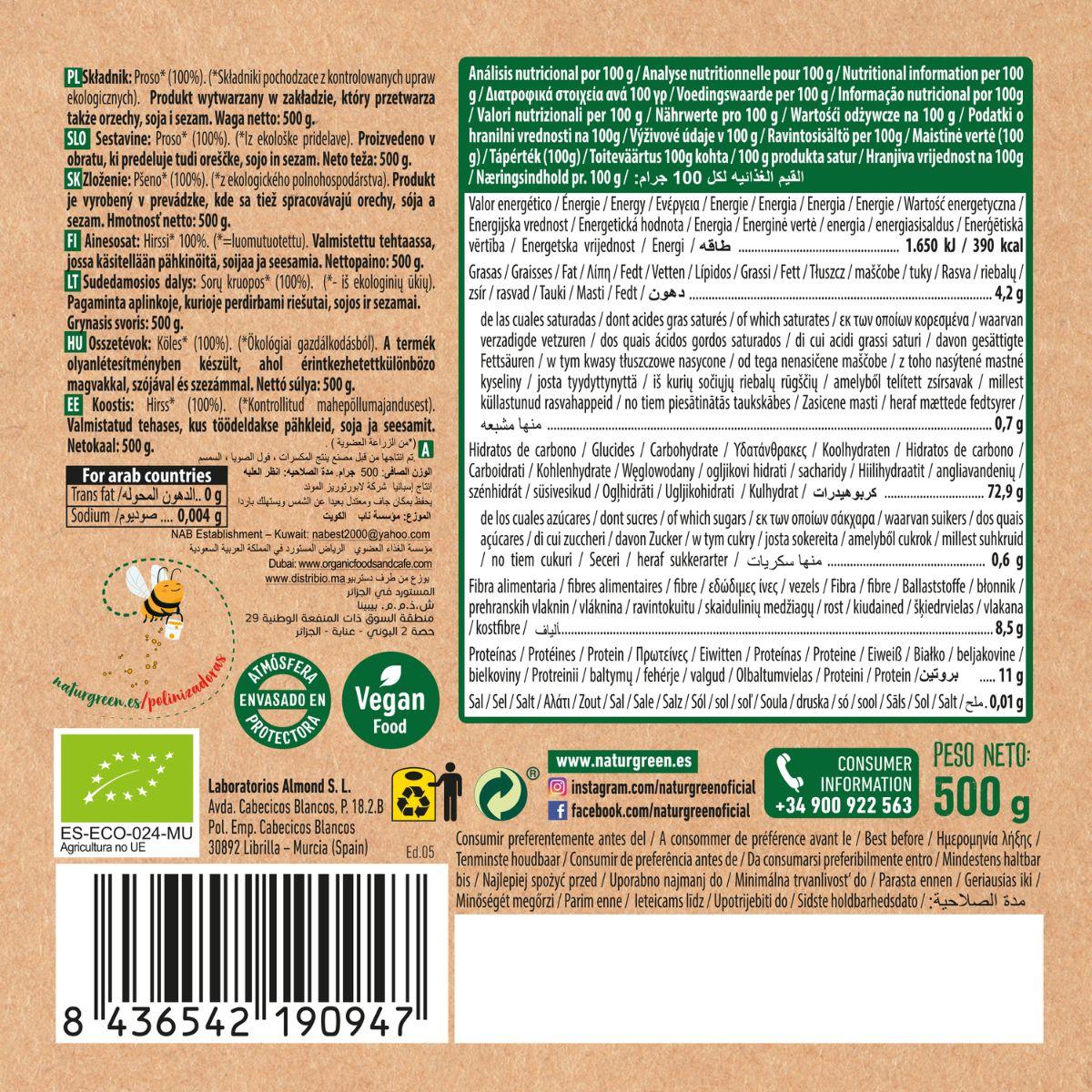 Biologische gierst Naturgreen, 500 g