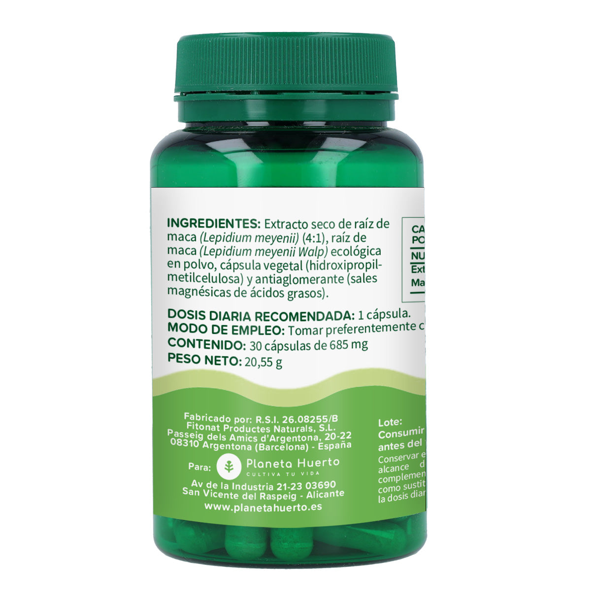 Anden Maca 1500 mg Planeta Huerto 30 vegetarische Kapseln